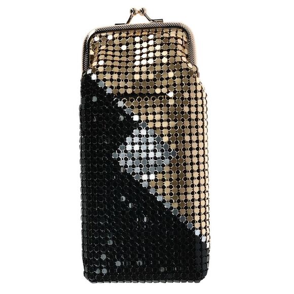 CTM Women's Mesh Pattern Cigarette Case with Lighter Pocket & Kiss Lock Closure - Picture 1 of 3